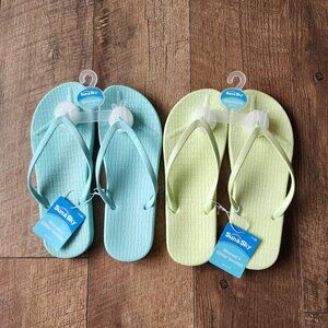 Womens Glitter Sandal Lot Teal and Lime Green Size 9/10 New With Tags